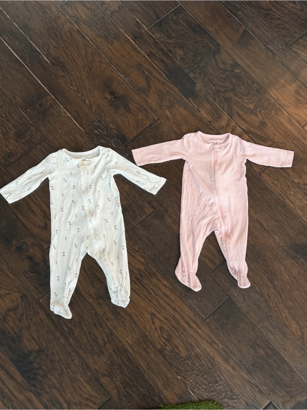 Baby Ribbed Pink One-Piece Footed Pajamas